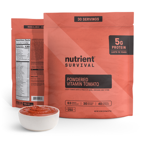 Powdered Vitamin Tomato Pantry Pack – storage shelf life