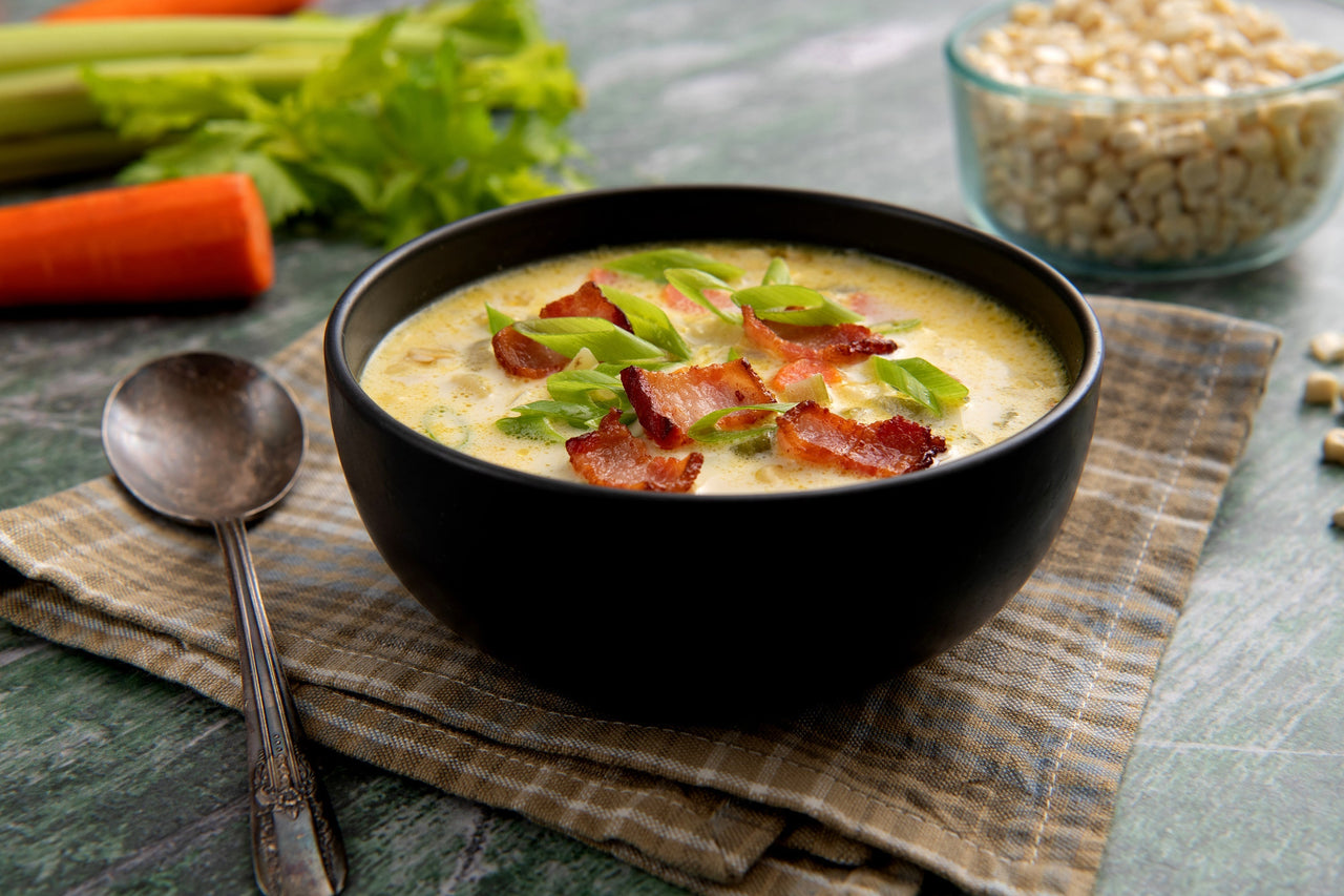 Creamy corn and bacon chowder recipe