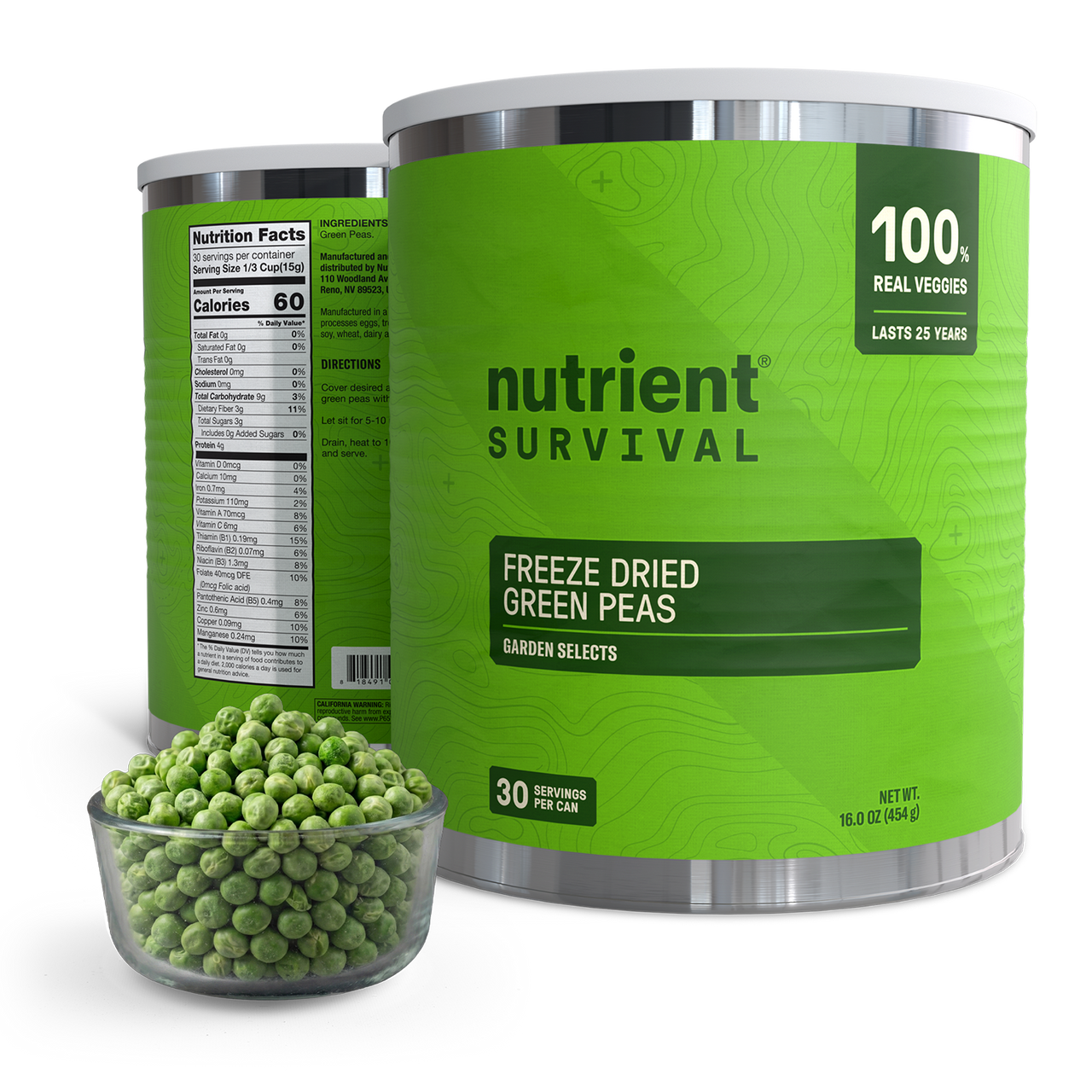 Freeze Dried Green Peas #10 Can