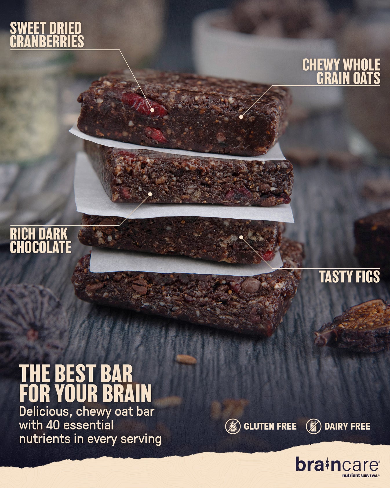 Brain Omega 3 Bar® - Fig & Dark Chocolate