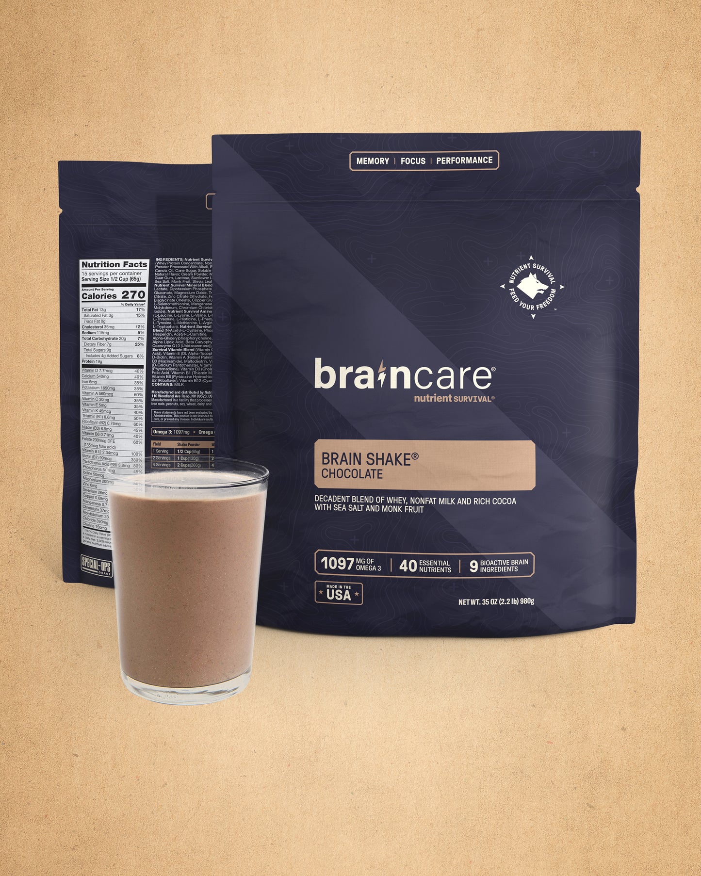 Brain Shake® Chocolate - Pantry Pack