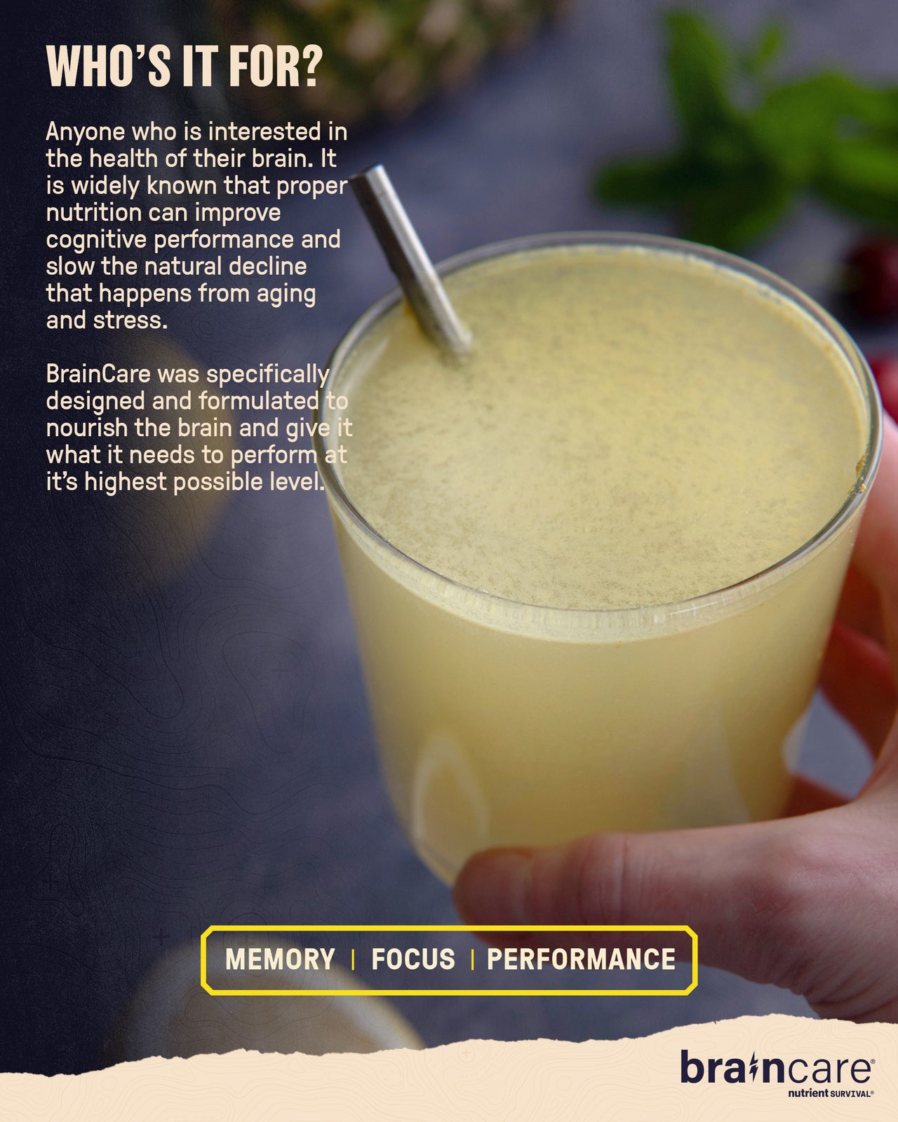 BrainCare® Brain Drink™ - Tropical Lemonade