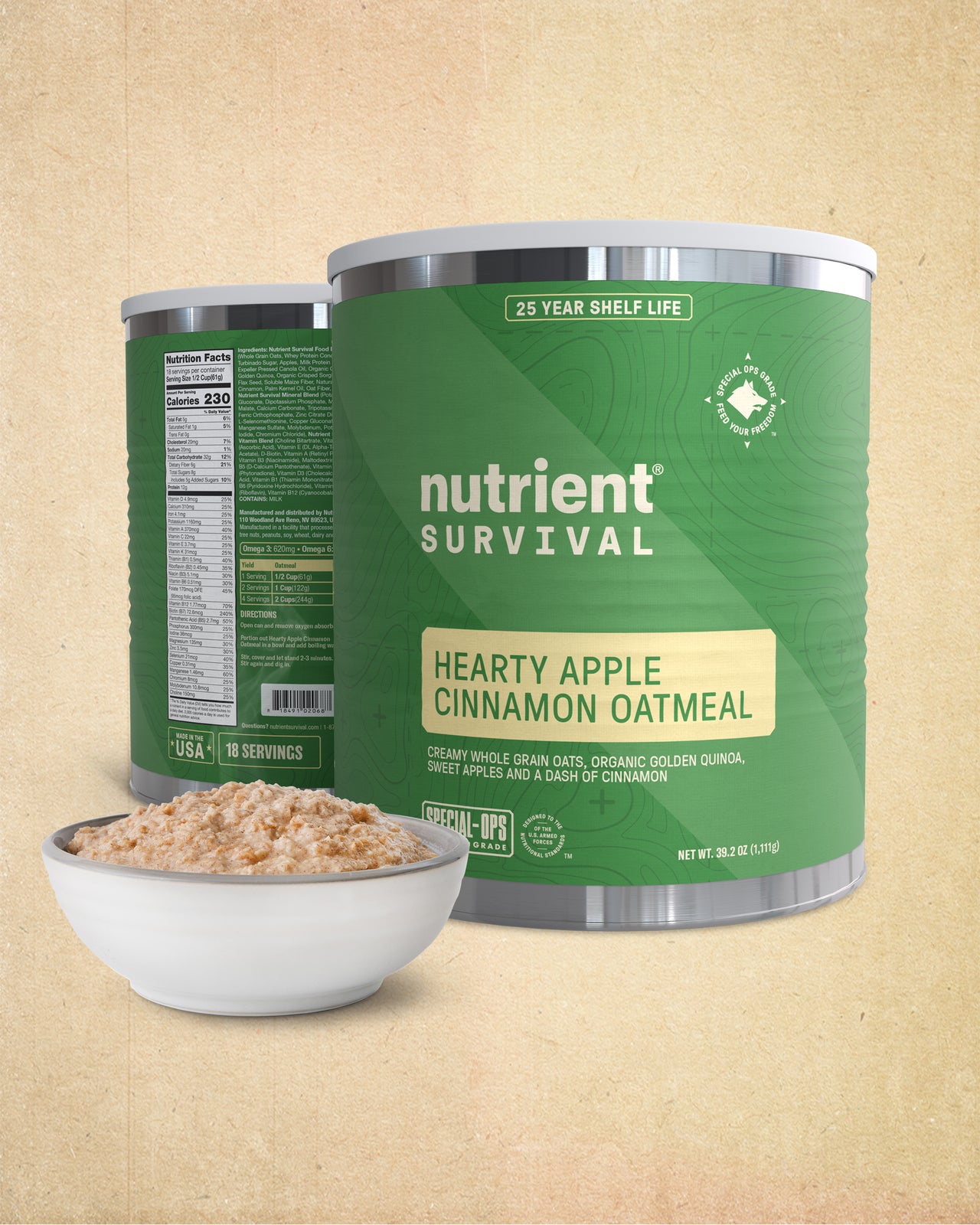 Hearty Apple Cinnamon Oatmeal #10 Can