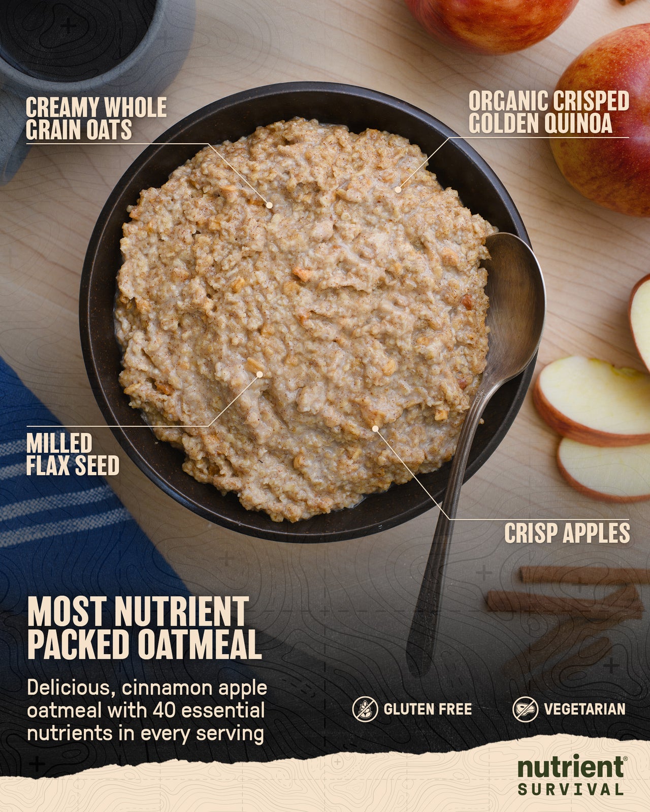 Hearty Apple Cinnamon Oatmeal #10 Can