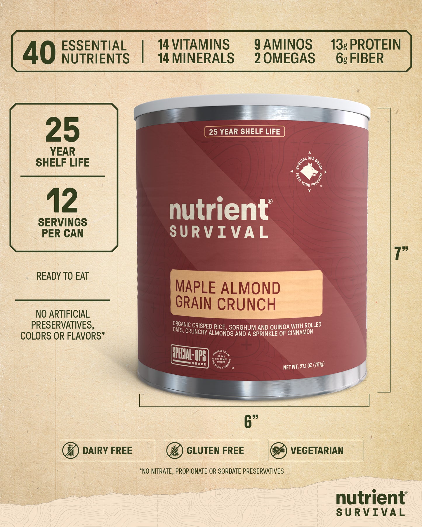 Maple Almond Grain Crunch 6 Cans