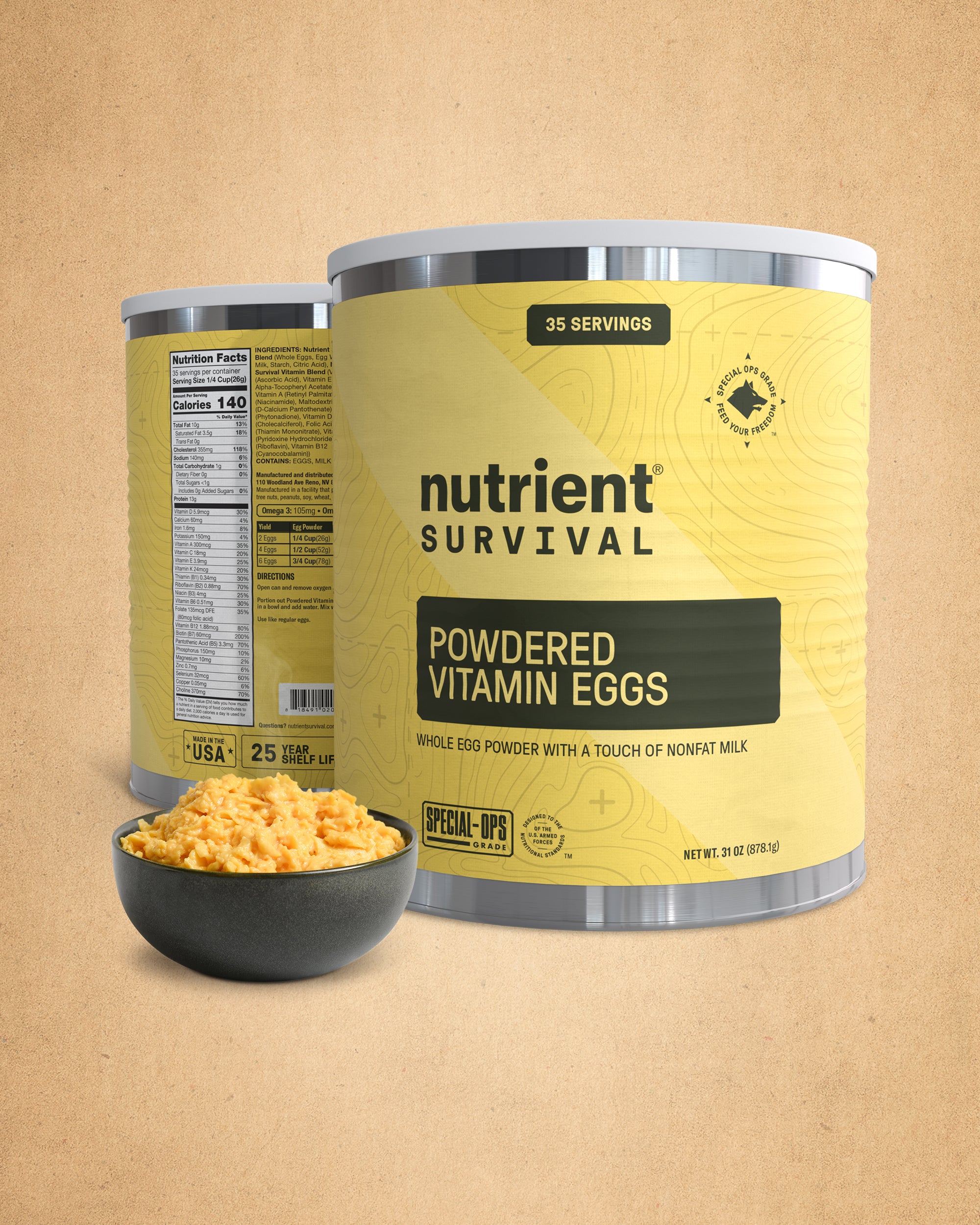 Powdered Vitamin Eggs 10 Can Nutrient Survival