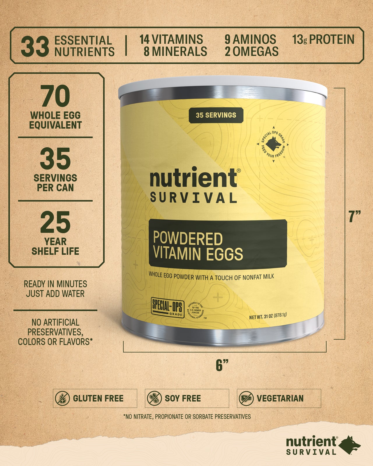 Powdered Vitamin Eggs #10 Can