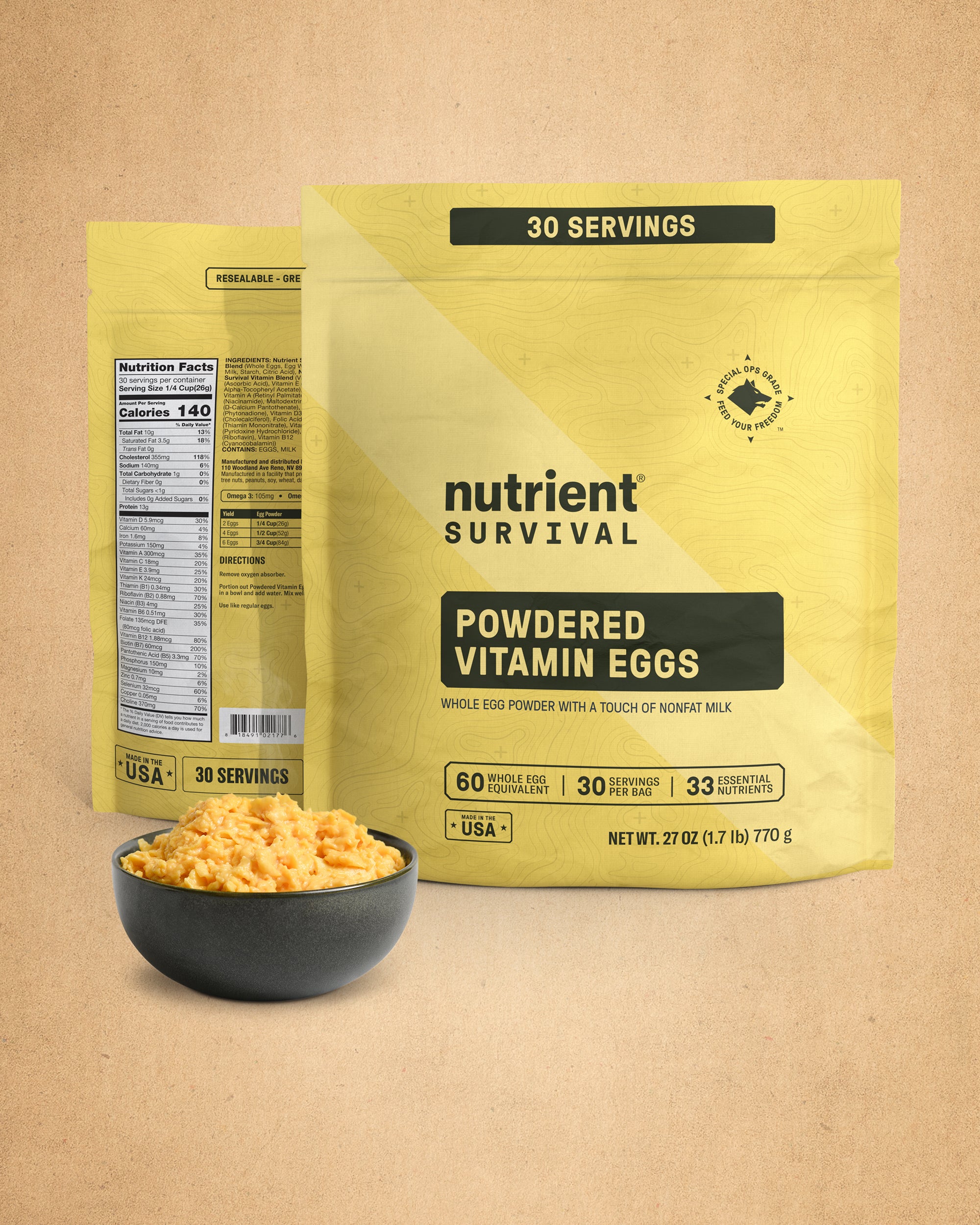 Powdered Vitamin Eggs Pantry Pack Nutrient Survival