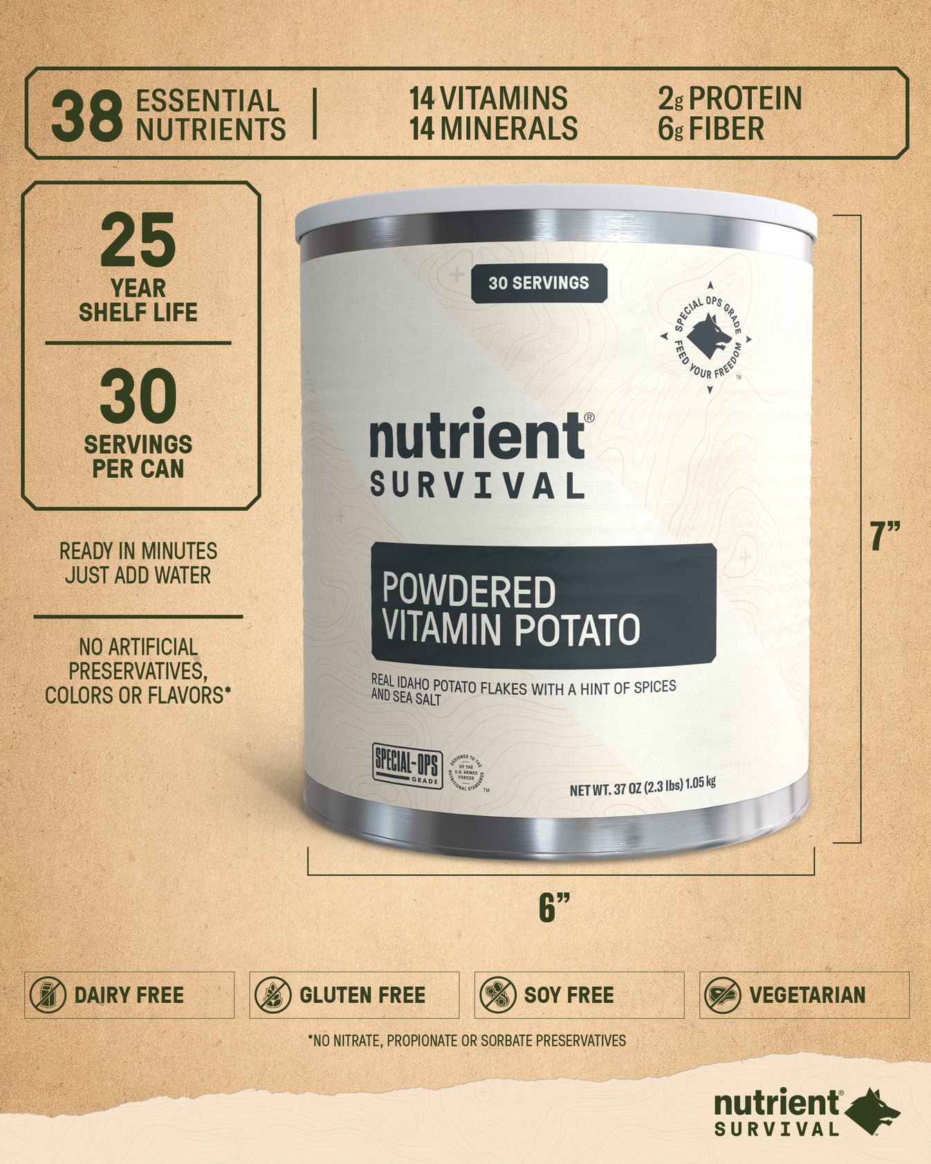 Powdered Vitamin Potato #10 Can