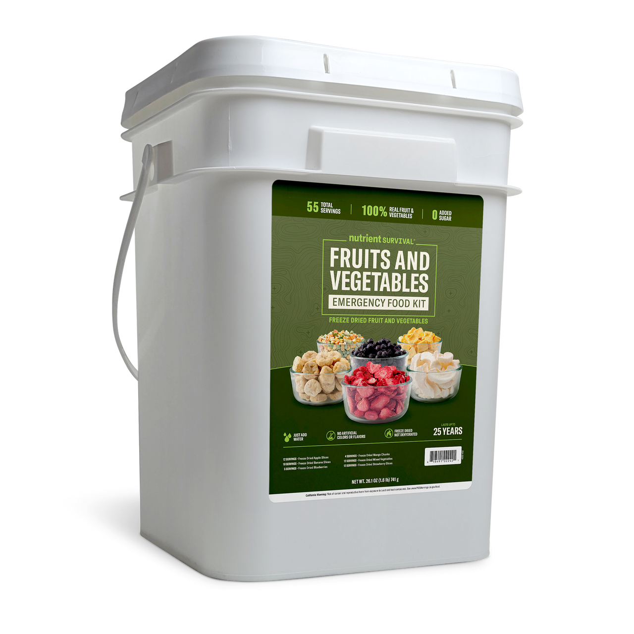 Fruits and Vegetables Emergency Food Bucket