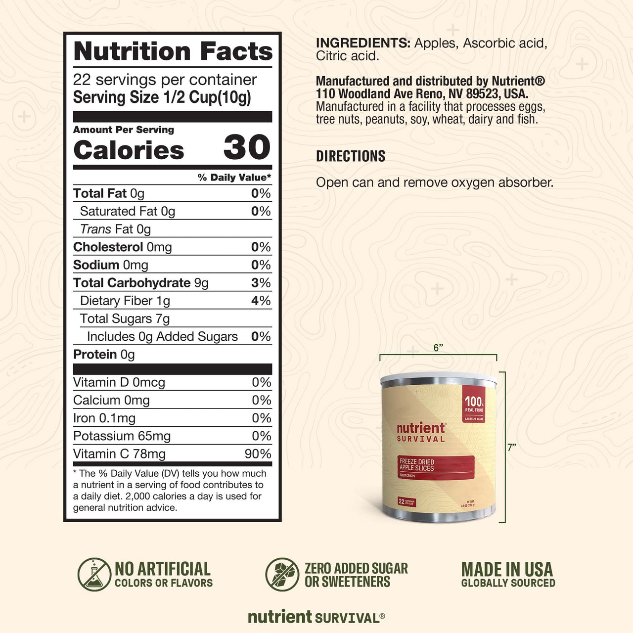 Freeze Dried Apple Slices #10 Can – product photo 7