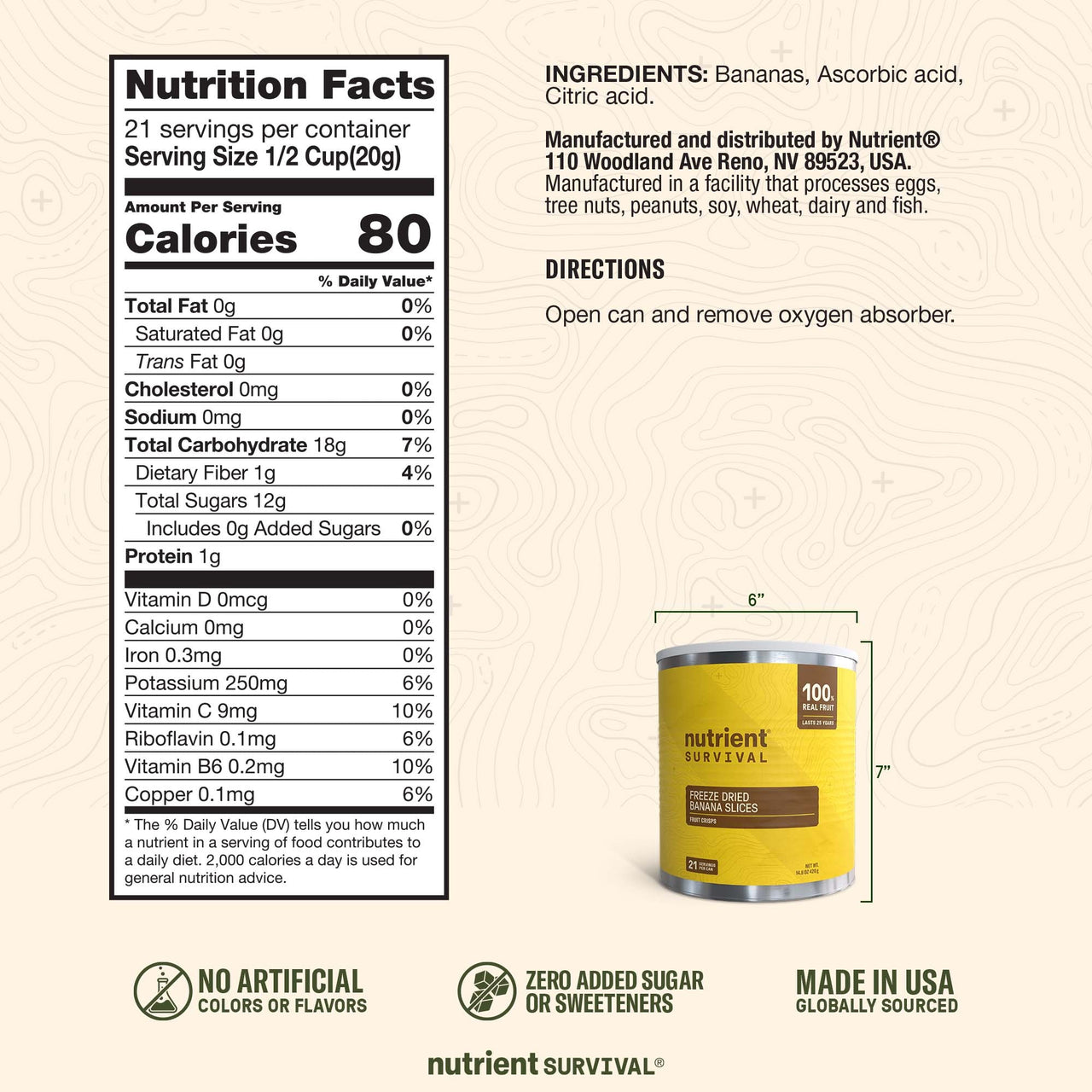 Freeze Dried Banana Slices #10 Can – product photo 7