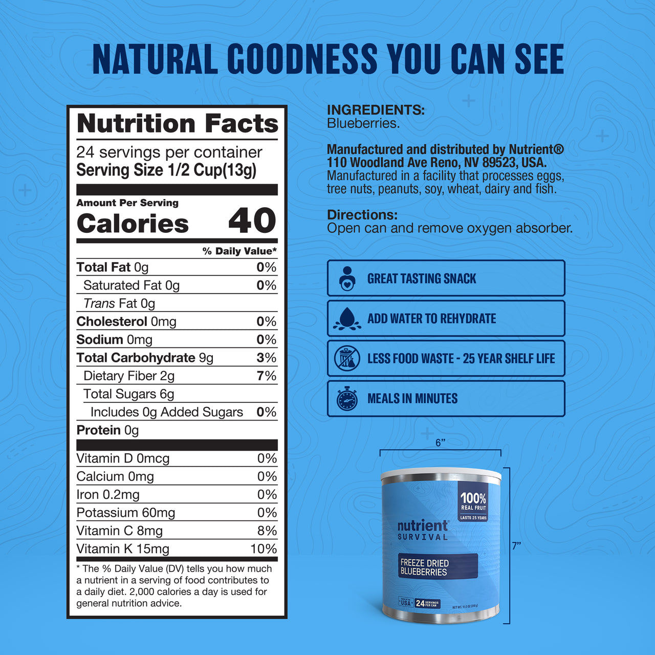 Freeze Dried Blueberries 6 Cans