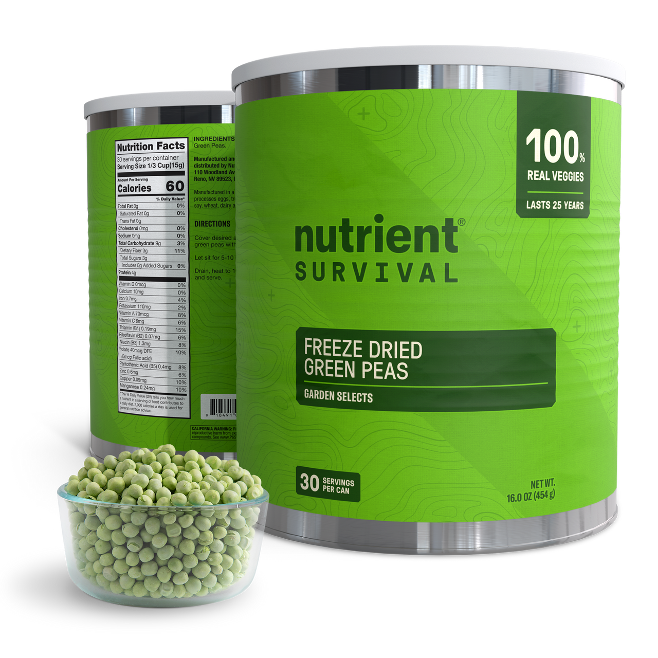 Freeze Dried Green Peas #10 Can
