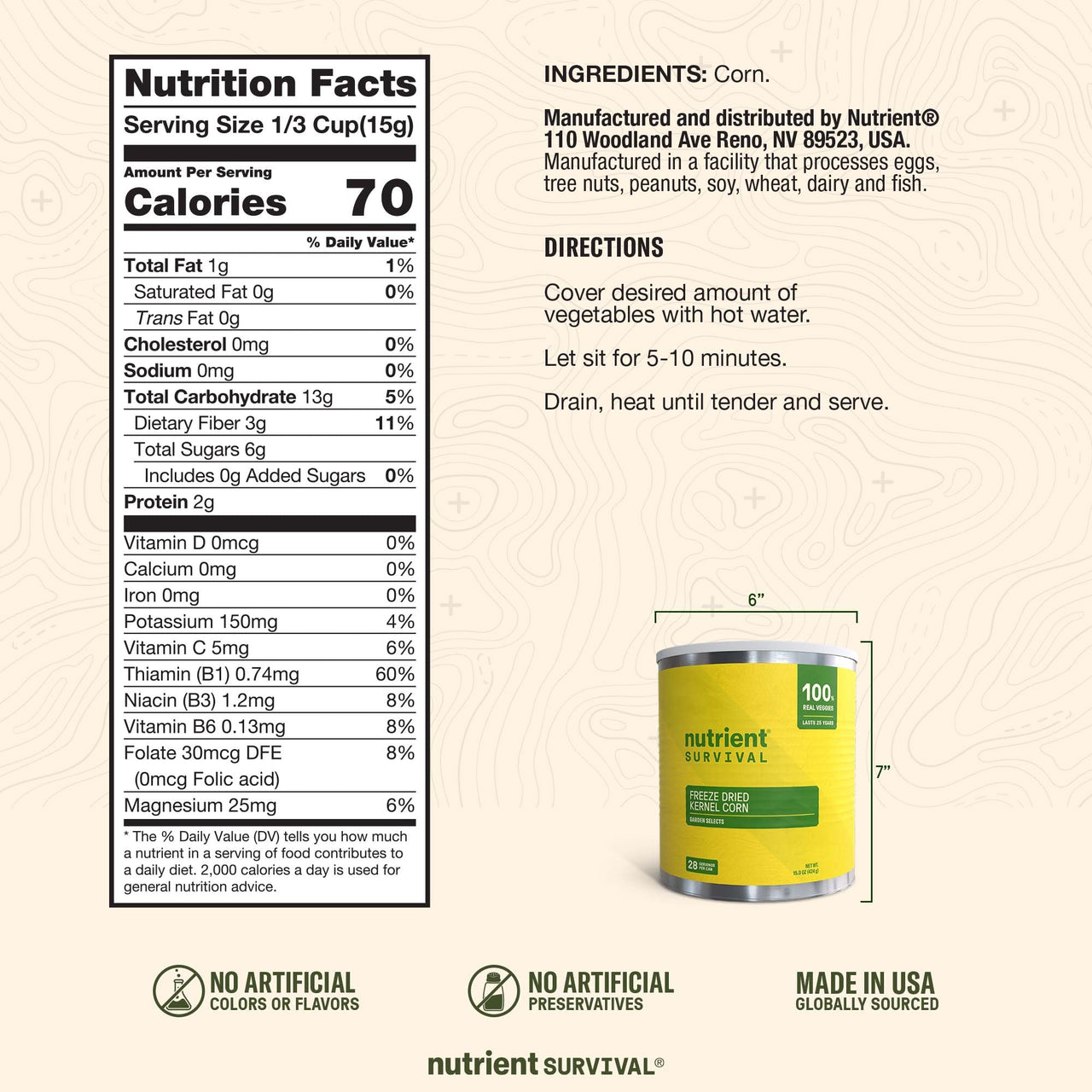 Freeze Dried Kernel Corn #10 Can – product photo 7