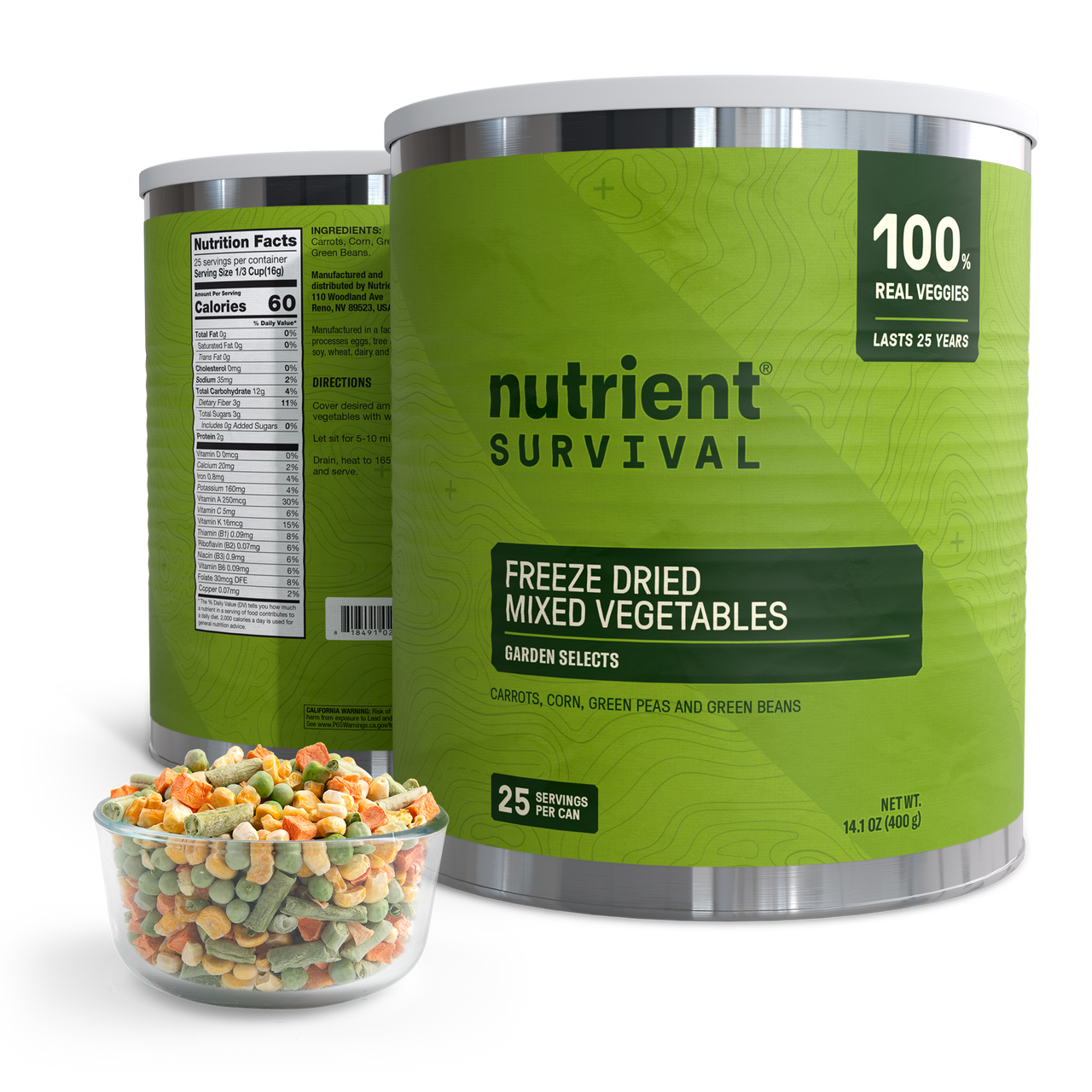 Freeze Dried Mixed Vegetables #10 Can
