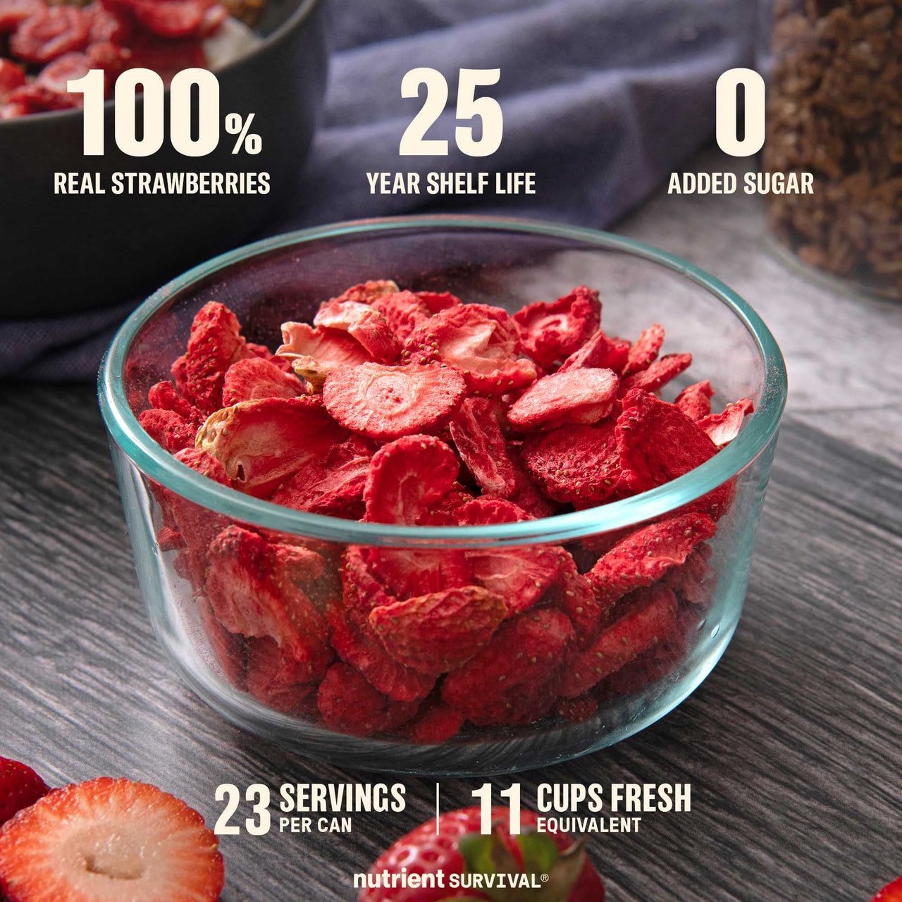 Freeze Dried Strawberry Slices #10 Can – product photo 2