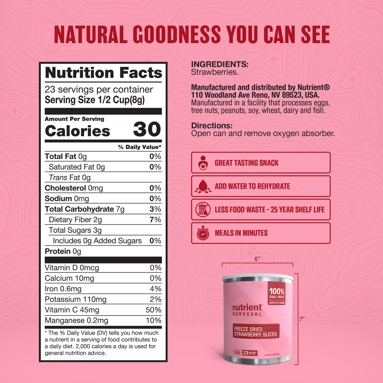 Freeze Dried Strawberry Slices 6 Cans