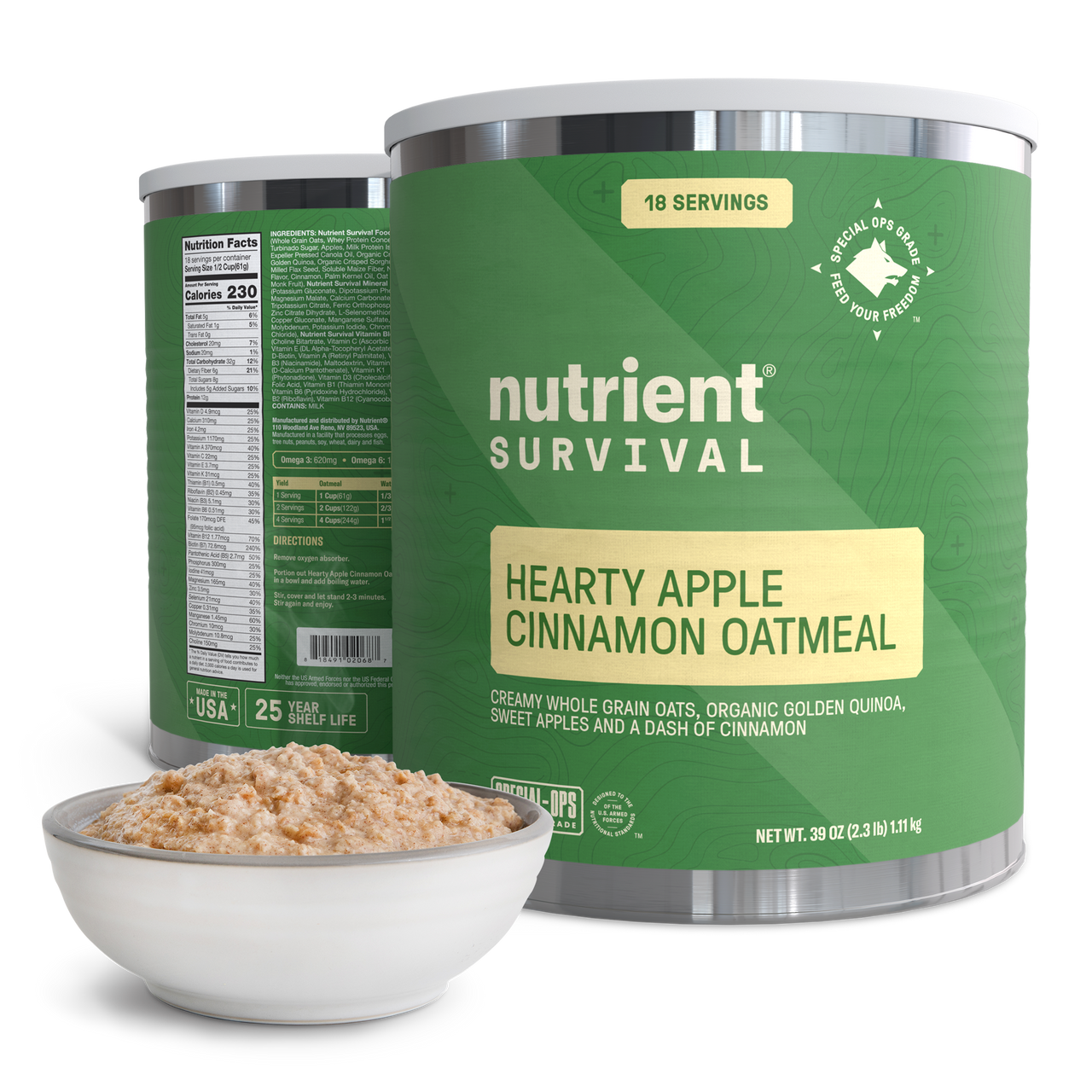 Hearty Apple Cinnamon Oatmeal #10 Can