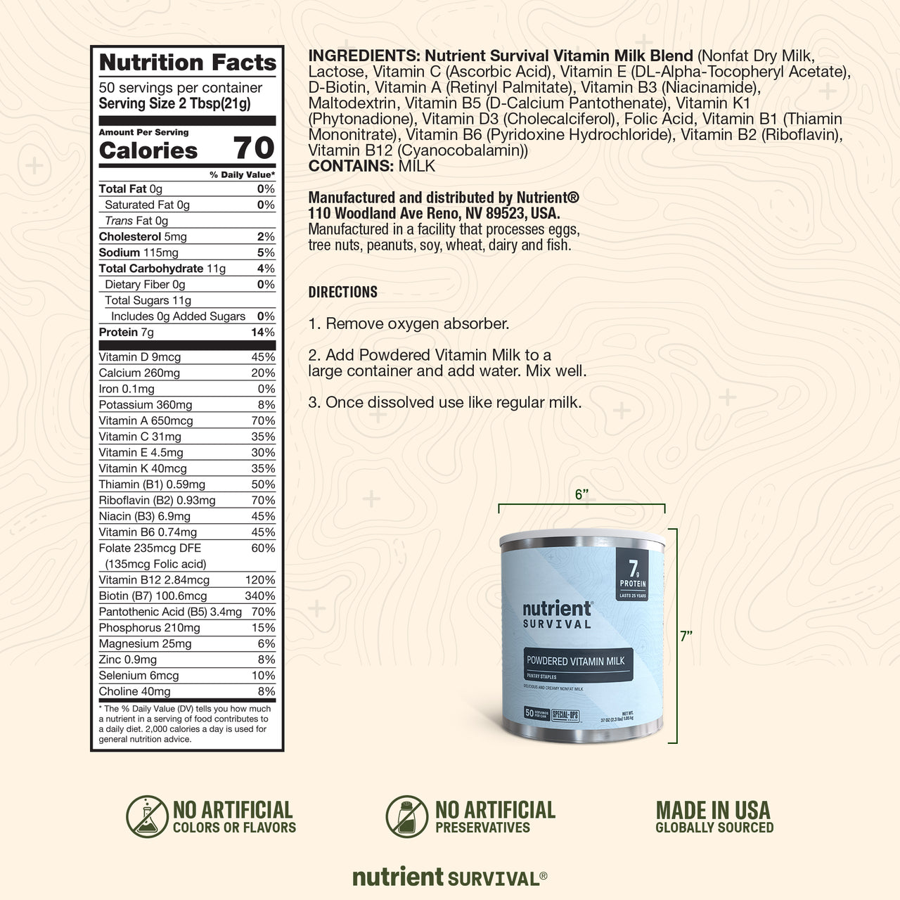 Powdered Vitamin Milk #10 Can