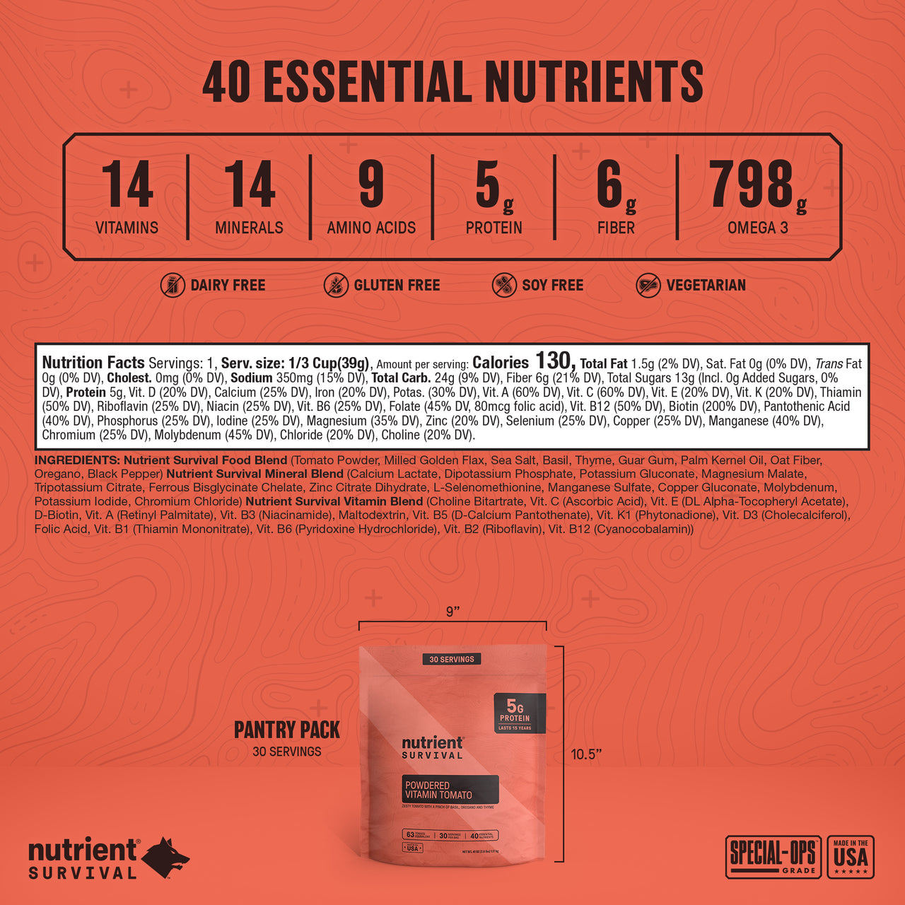 Powdered Vitamin Tomato Pantry Pack