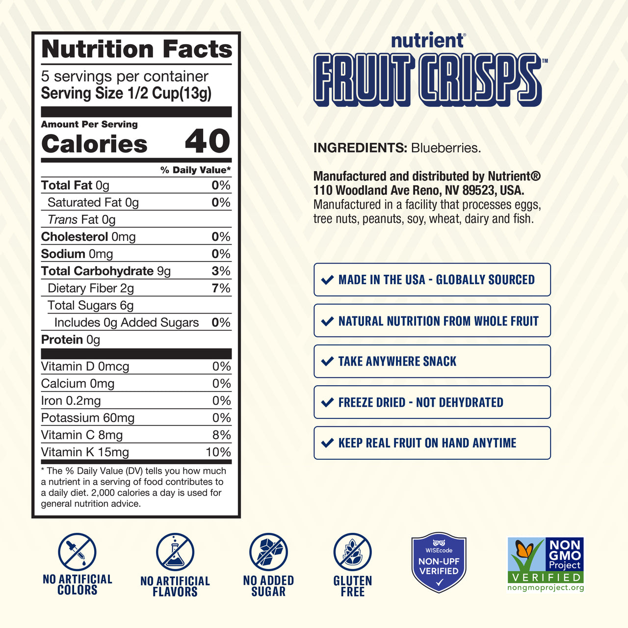 Blueberry Fruit Crisps 6-Pack