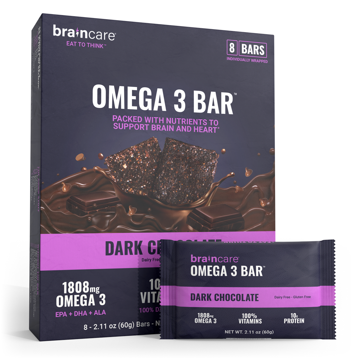 Omega 3 Bar® - Dark Chocolate - Box (8 Count) – Nutrient Survival