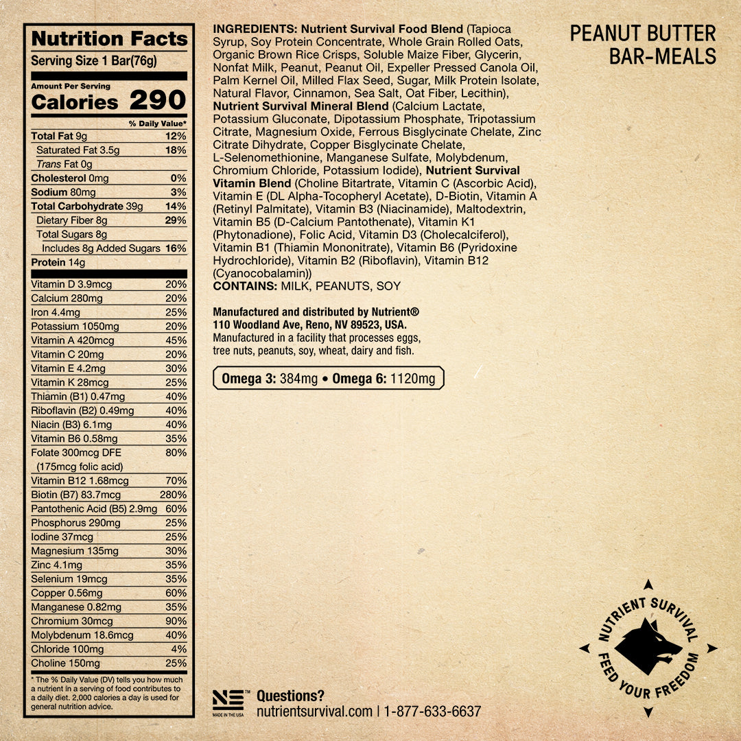 Peanut Butter Bar-Meals Singles 5-Pack