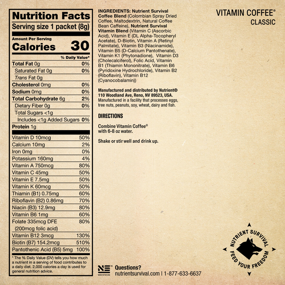 Vitamin Coffee Classic Roast Bulk Pouch 30-Cups